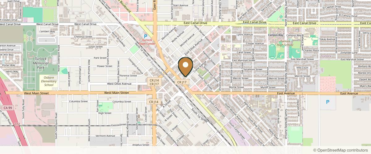 Map showing the exact location of Face & Beyond Aesthetic Lounge at 140 S Center St, Turlock, CA 95380, USA