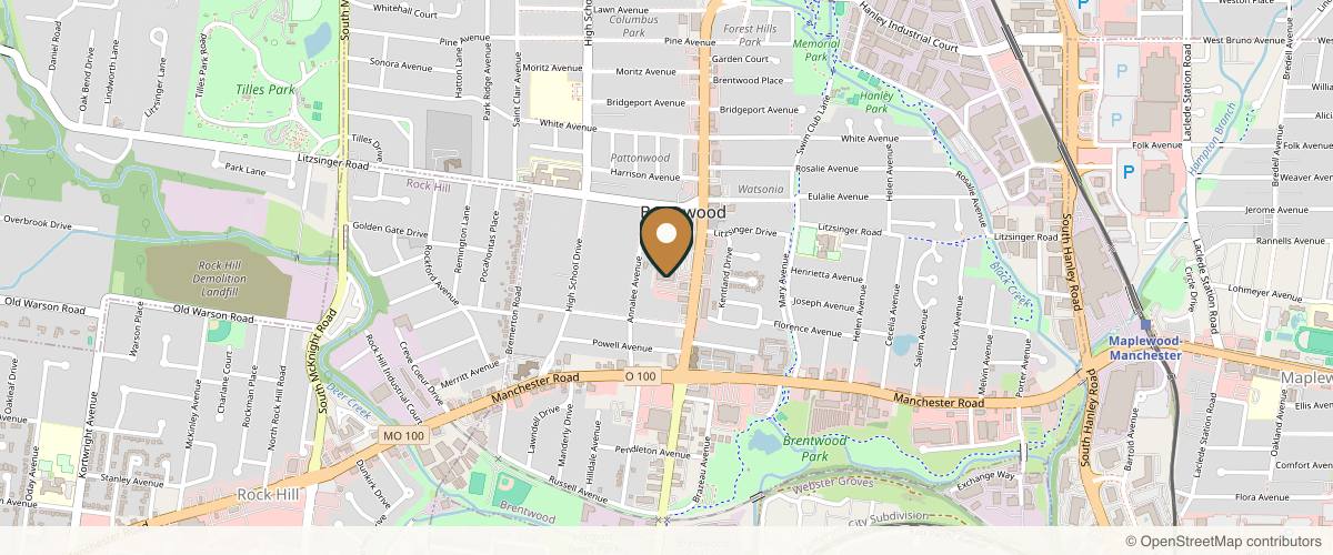 Map showing the exact location of Face & Body MedSpa | DaySpa | Salon at 2515 S Brentwood Blvd, Brentwood, MO 63144, USA