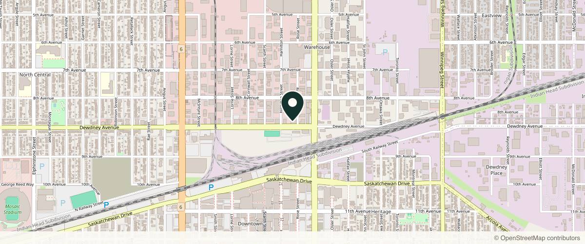Map showing the exact location of Face First Medical Aesthetics at 1916 Dewdney Ave, Regina, SK S4R 1G9, Canada