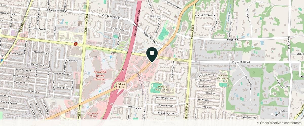 Map showing the exact location of Face Forward Aesthetics at 8160 Montgomery Rd, Cincinnati, OH 45236, USA
