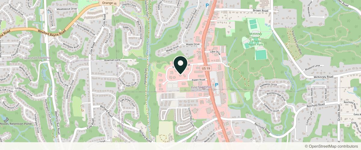 Map showing the exact location of Face Forward Aesthetics at 8500 Brooktree Rd #120, Wexford, PA 15090, USA