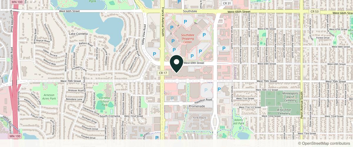 Map showing the exact location of FACE FOUNDRIÉ - Edina at 3525 Galleria, Edina, MN 55435, USA