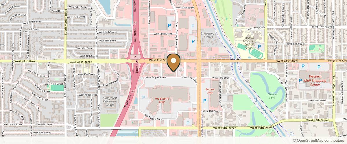 Map showing the exact location of FACE FOUNDRIÉ - Sioux Falls at 4011 W 41st St, Sioux Falls, SD 57106, USA