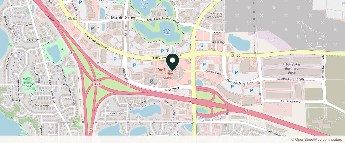 Map showing the exact location of FACE FOUNDRIE - Maple Grove at 12163 Elm Creek Blvd N, Maple Grove, MN 55369, USA