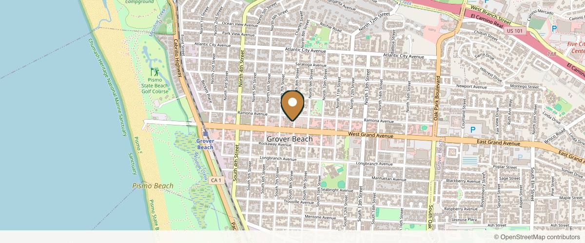 Map showing the exact location of Face Lab at 153 N 8th St Suite B, Grover Beach, CA 93433, USA