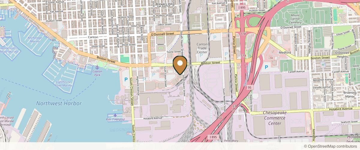 Map showing the exact location of Face to Face Spa at Canton Crossings at 3989 Boston St, Baltimore, MD 21224, USA
