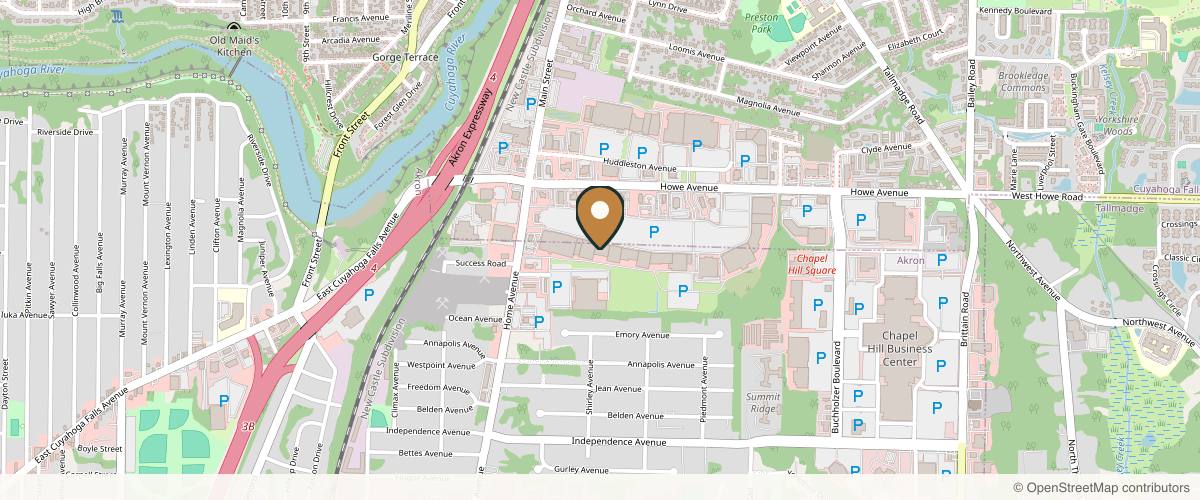 Map showing the exact location of Face to Face Spa at Cuyahoga Falls at 346 Howe Ave, Cuyahoga Falls, OH 44221, USA