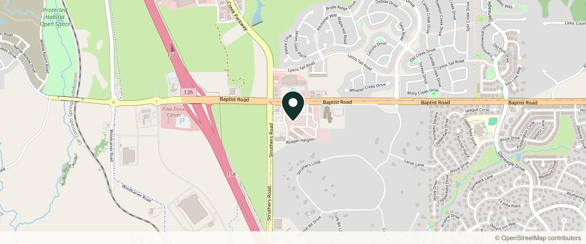 Map showing the exact location of Facial Aesthetics - Monument at 830 Sky Vista Pt Ste 110, Colorado Springs, CO 80921, USA