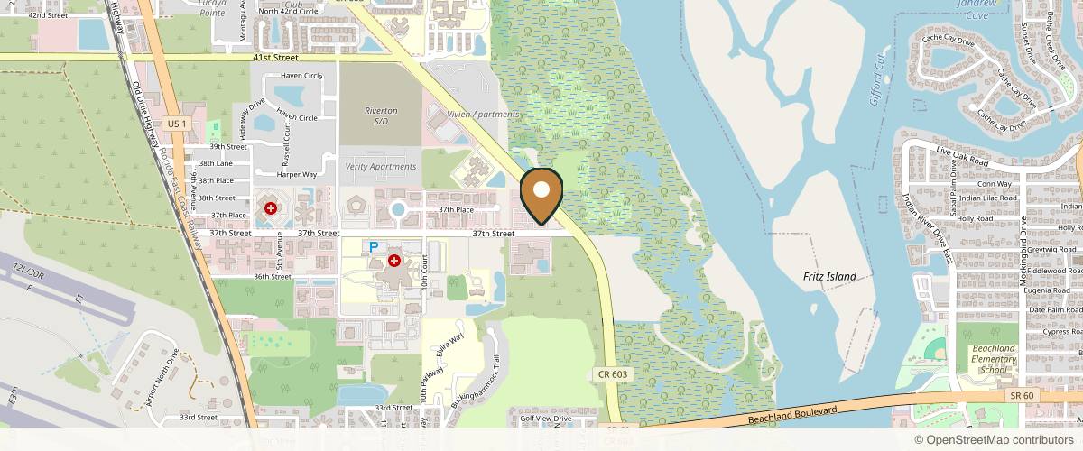 Map showing the exact location of Facial Rejuvenation FL at 3715 7th Terrace, Vero Beach, FL 32960, USA