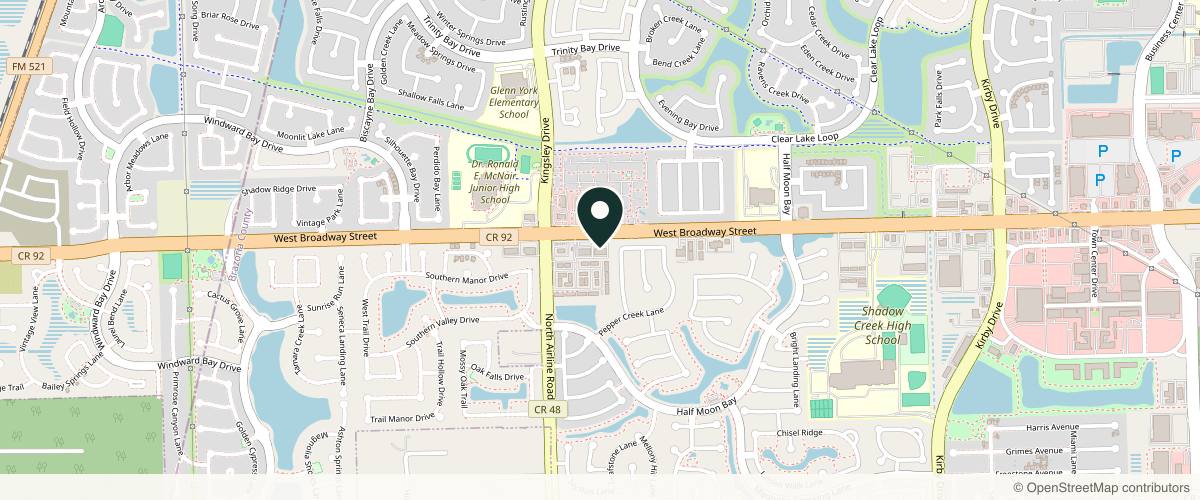 Map showing the exact location of Family & Aesthetics Medical Centers- F.A.M. at 12568 W Broadway St Ste 160, Pearland, TX 77584, USA