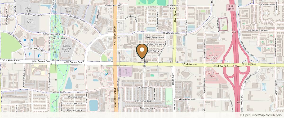 Map showing the exact location of Fargo Center For Dermatology at 3173 43rd St S, Fargo, ND 58104, USA