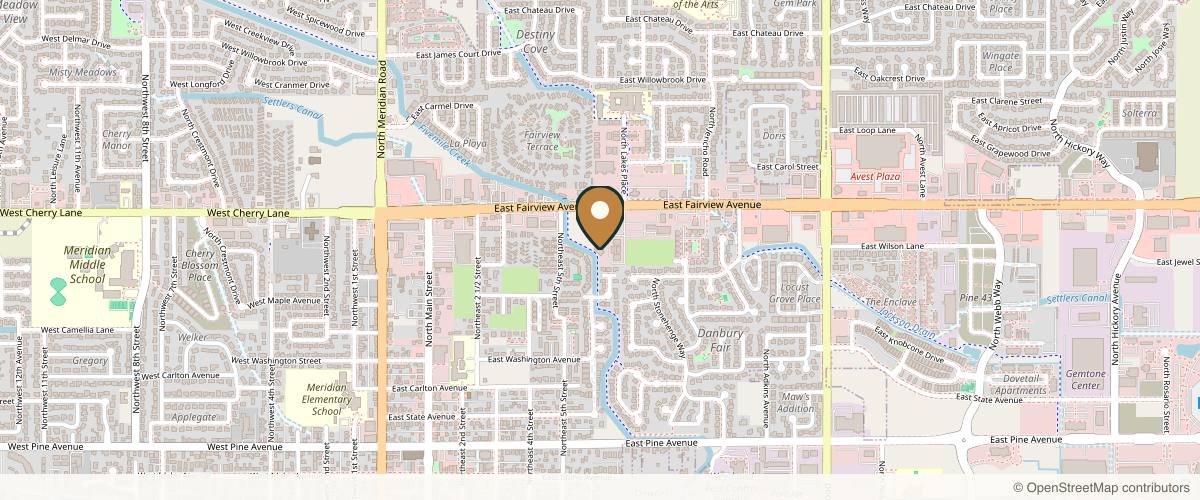 Map showing the exact location of Farkhunda Aesthetics at 841 E Fairview Ave #100, Meridian, ID 83642, USA