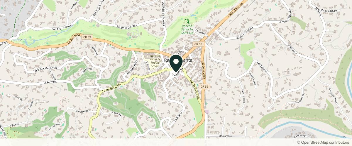 Map showing the exact location of Feel Beautiful Plastic Surgery San Diego, Steve Laverson MD at 16903 Avenida De Acacias, Rancho Santa Fe, CA 92067, USA
