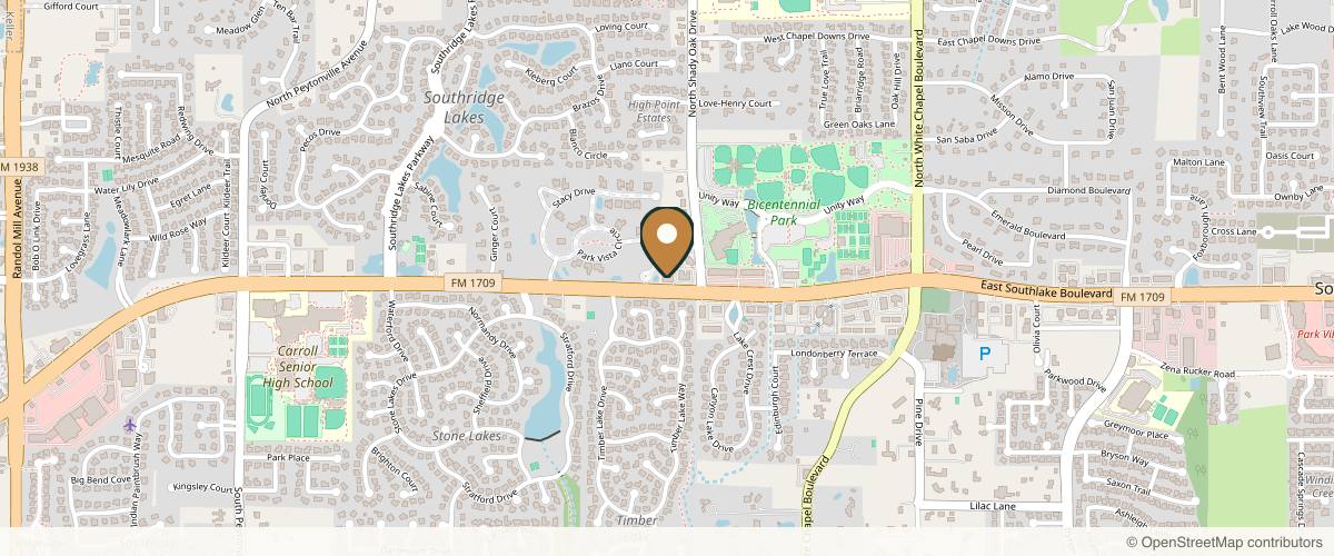 Map showing the exact location of Feel Ideal 360 Med Spa at 660 W Southlake Blvd #100, Southlake, TX 76092, USA
