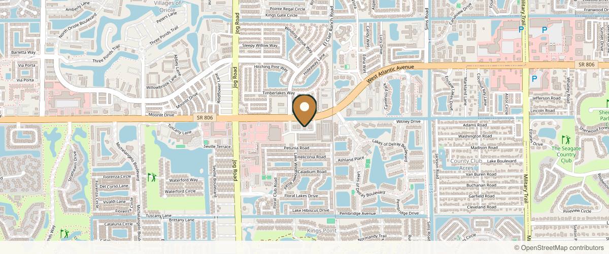 Map showing the exact location of Feinstein Dermatology & Cosmetic Surgery at 6140 W Atlantic Ave, Delray Beach, FL 33484, USA