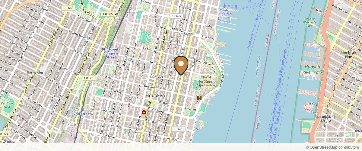 Map showing the exact location of fillir at 720 Washington St, Hoboken, NJ 07030, USA