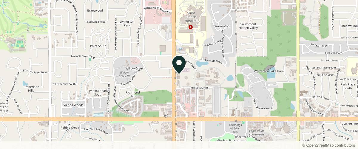Map showing the exact location of Firm Medical Spa at 6711 S Yale Ave #100, Tulsa, OK 74136, USA