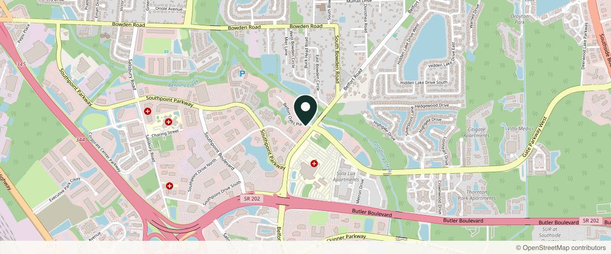 Map showing the exact location of First Coast Mohs - Belfort at 6890 Belfort Oaks Pl, Jacksonville, FL 32216