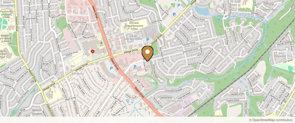 Map showing the exact location of FirstHealth Fayetteville ENT & Facial Plastics at 1839 Quiet Cove, Fayetteville, NC 28304, USA