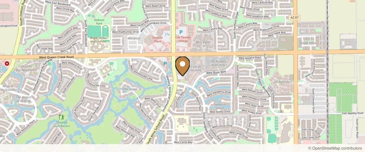 Map showing the exact location of Flawless Faces MedSpa Chandler Botox, Lip Fillers And Laser Hair Removal at 3165 S Alma School Rd #29, Chandler, AZ 85248, USA