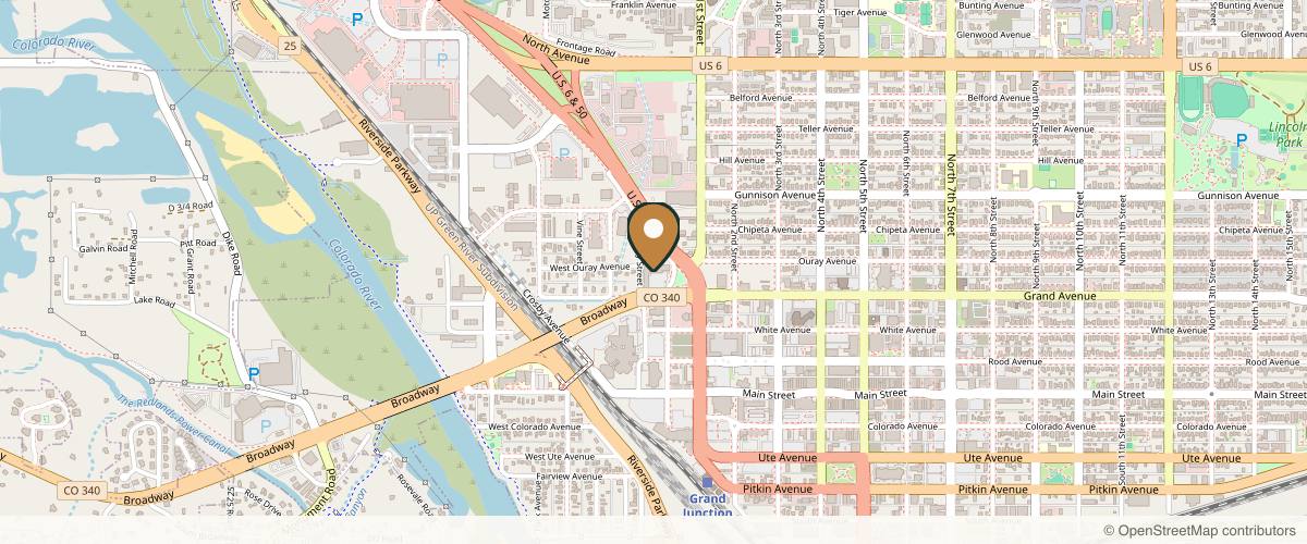 Map showing the exact location of Flawless Glo MedSpa at 200 W Grand Ave UNIT 7B, Grand Junction, CO 81501, USA