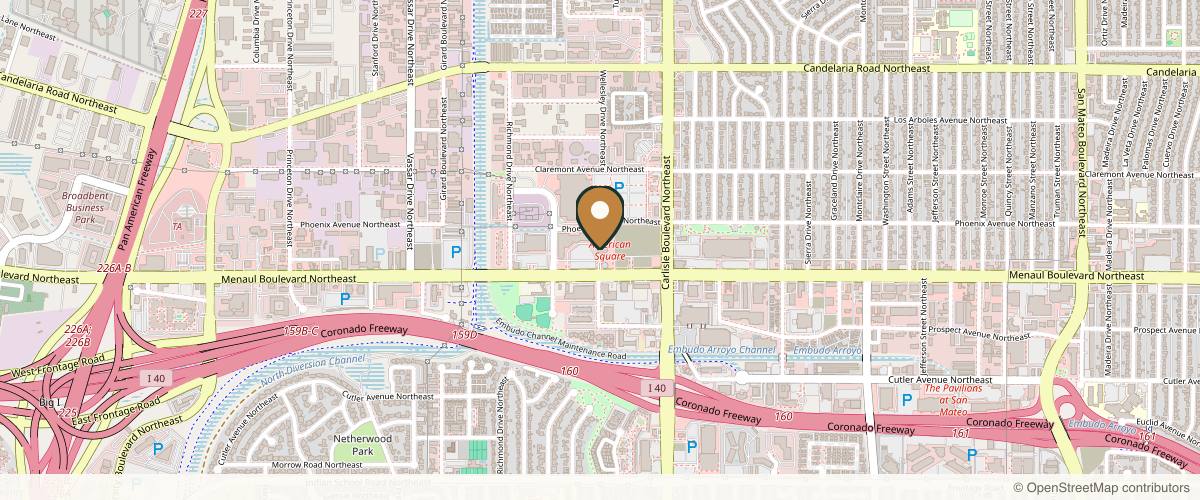 Map showing the exact location of Flawless Med Spa & Wellness at 3301 Menaul Blvd NE Ste 30, Albuquerque, NM 87107, USA