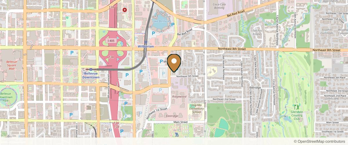 Map showing the exact location of Flawless Medical Spa at 606 120th Ave NE Suite D104, Bellevue, WA 98005, USA
