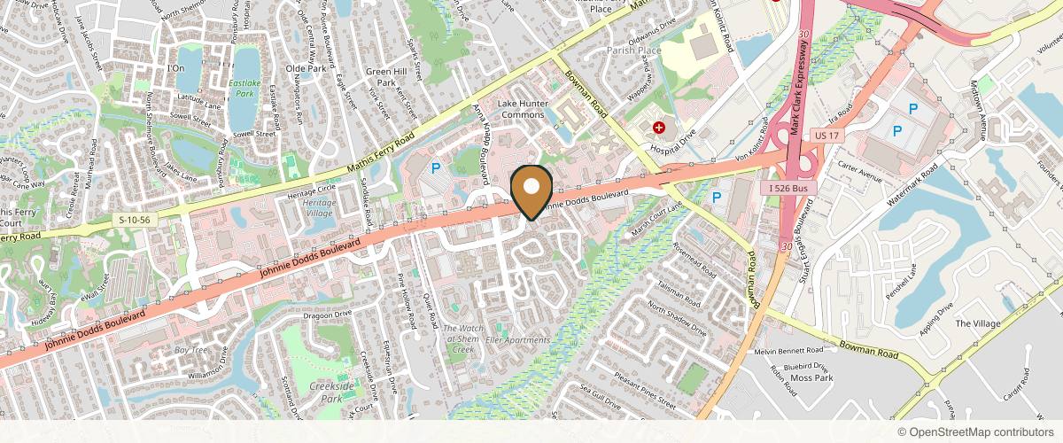 Map showing the exact location of Fletcher Aesthetics - Med Spa and Laser Treatment Center at 1051 Johnnie Dodds Blvd b, Mt Pleasant, SC 29464, USA