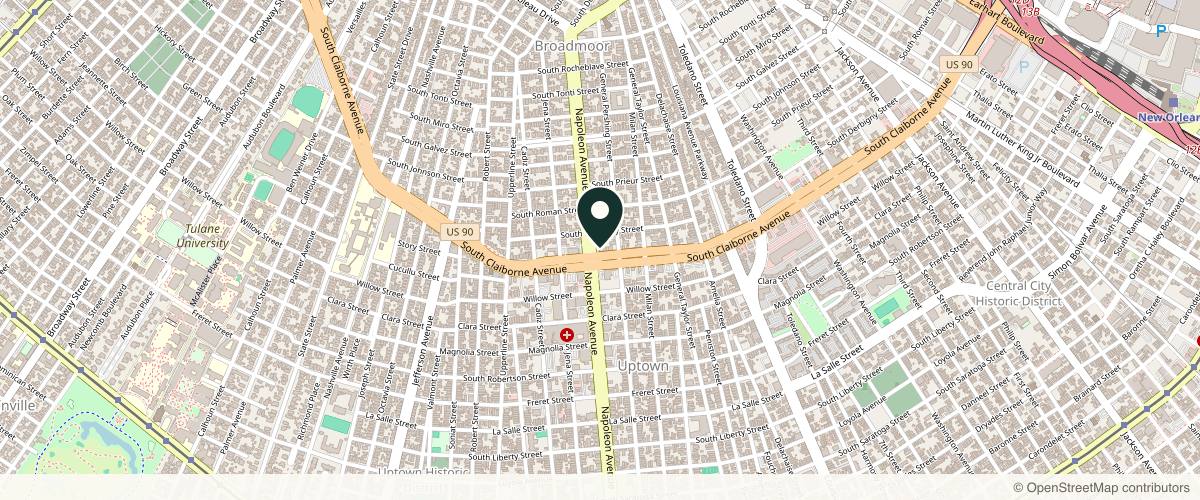 Map showing the exact location of Fleur-De-Lis Aesthetics & Apothecary at 3001 Napoleon Ave Ste B, New Orleans, LA 70125, USA