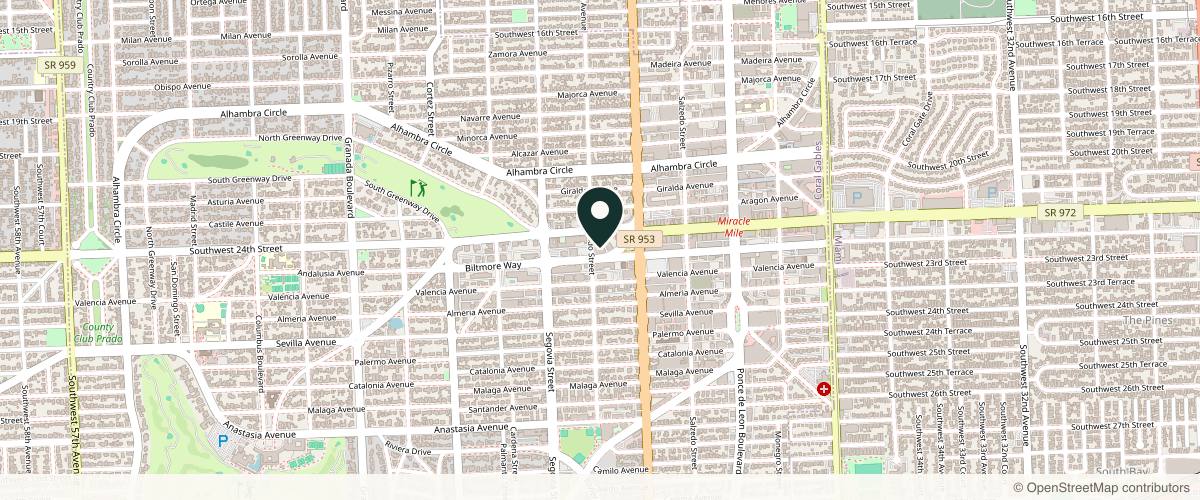 Map showing the exact location of Florida Academic Dermatology Center at 475 Biltmore Way Ste 207, Coral Gables, FL 33134