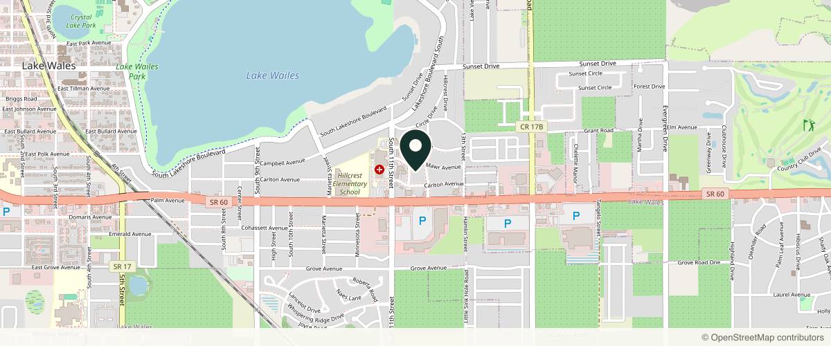 Map showing the exact location of Florida Dermatology and Skin Cancer Centers at 421 Linden Ln, Lake Wales, FL 33853