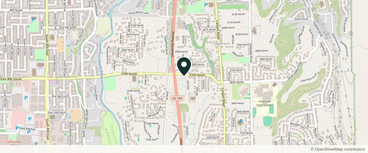 Map showing the exact location of Fluent SkinSpa (formerly SkinBoss) at 3685 100 E A, Provo, UT 84604, USA