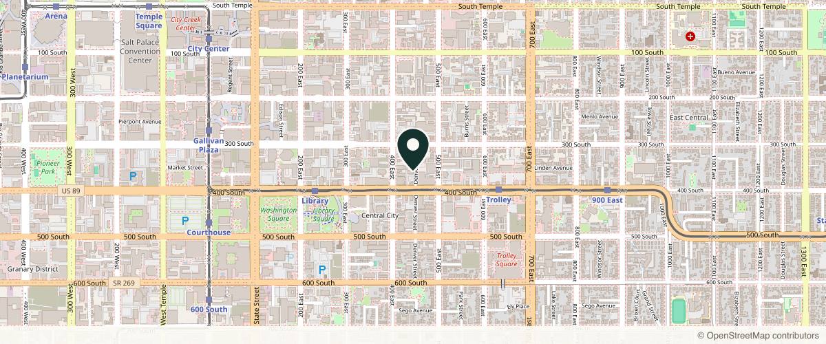 Map showing the exact location of Forever Beauty Med Spa at 352 Denver St #250, Salt Lake City, UT 84111, USA
