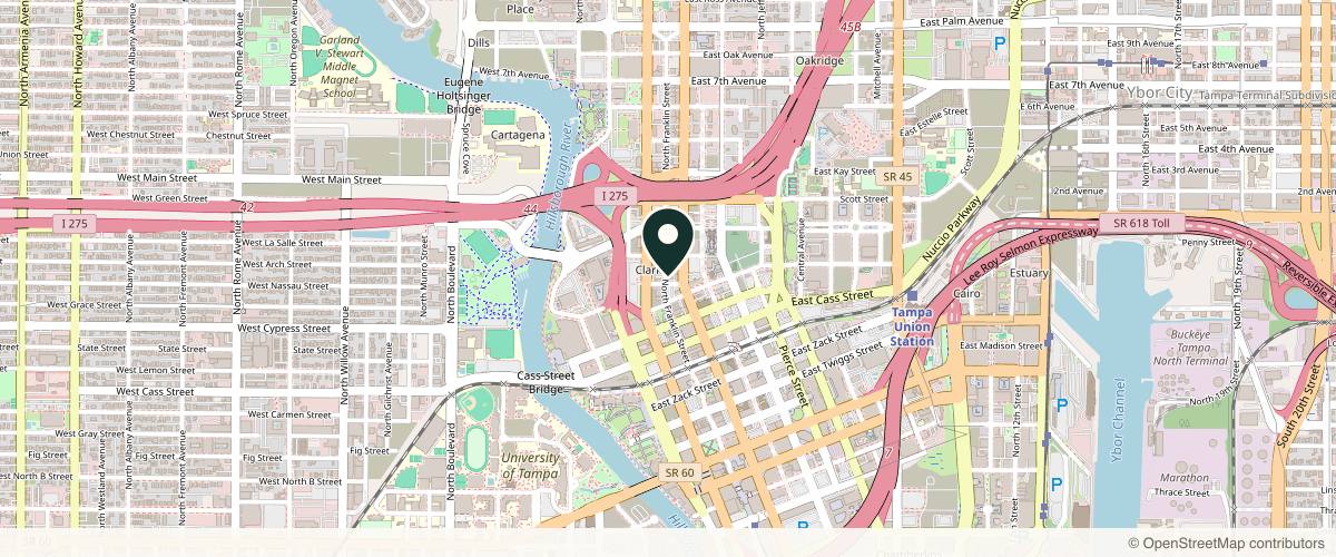 Map showing the exact location of Forever Young Aesthetics - Tampa at 1205 N Franklin St Unit 111, Tampa, FL 33602, USA