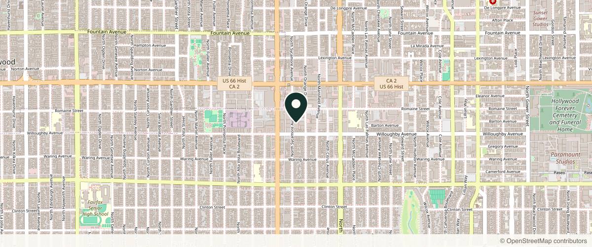 Map showing the exact location of Formula Fig WeHo at 926 N Sycamore Ave, Los Angeles, CA 90038, USA