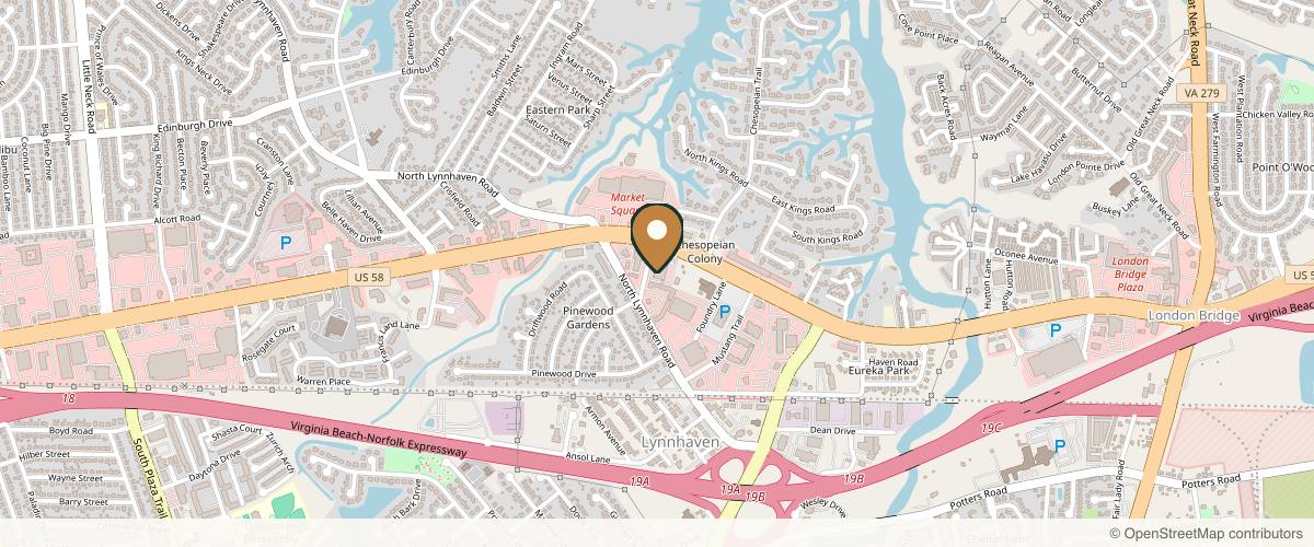 Map showing the exact location of Fountain of You MD at 2859 Virginia Beach Blvd #108, Virginia Beach, VA 23452, USA