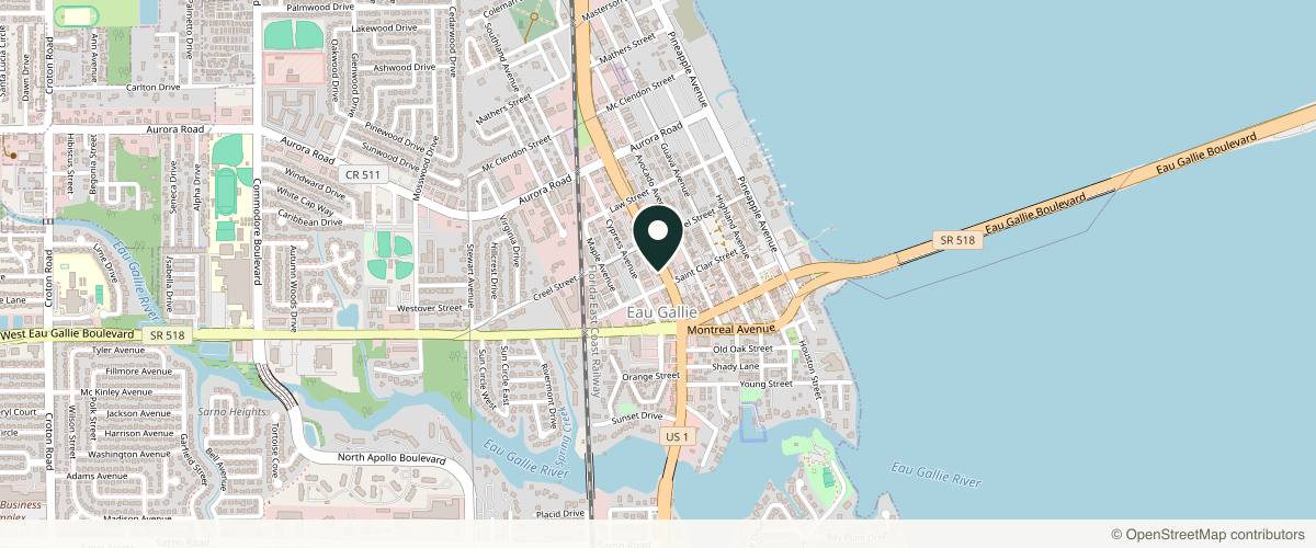 Map showing the exact location of Fountain of You at 1472 N Harbor City Blvd, Melbourne, FL 32935, USA