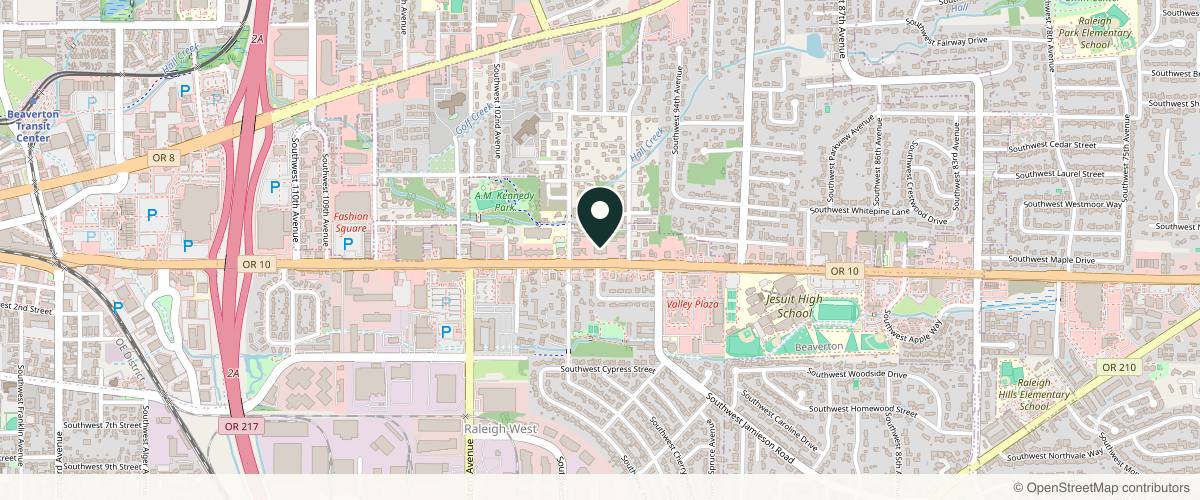 Map showing the exact location of Foxy Allure Aesthetics at 9725 SW Beaverton Hillsdale Hwy Ste 330, Beaverton, OR 97005, USA