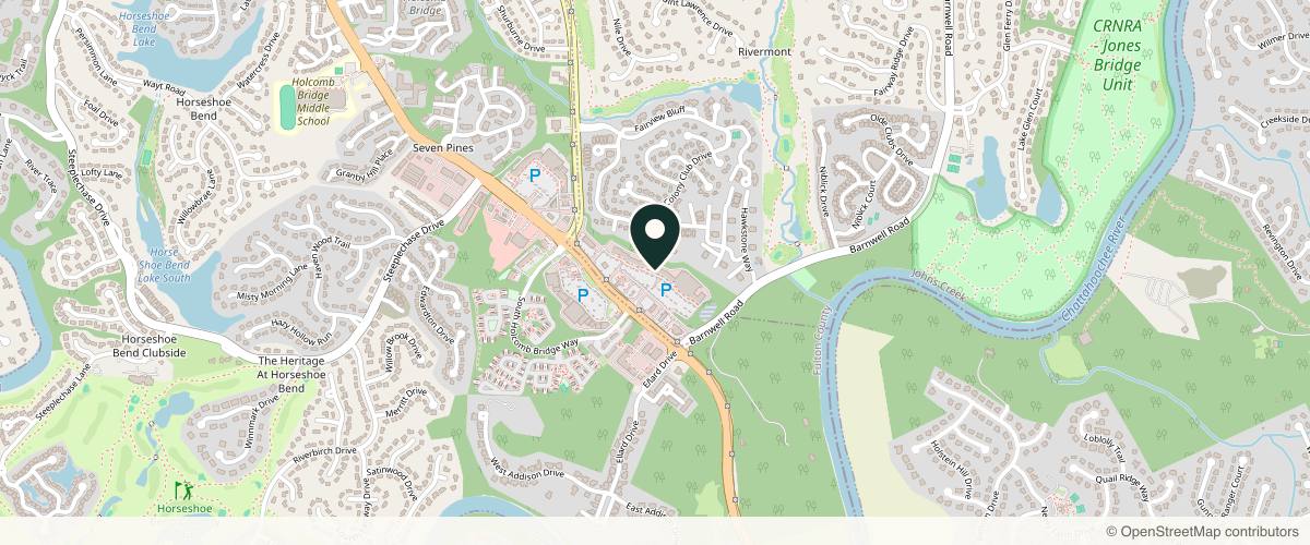 Map showing the exact location of Free Spirit Aesthetics and Wellness at 8465 Holcomb Bridge Rd #410, Alpharetta, GA 30022, USA