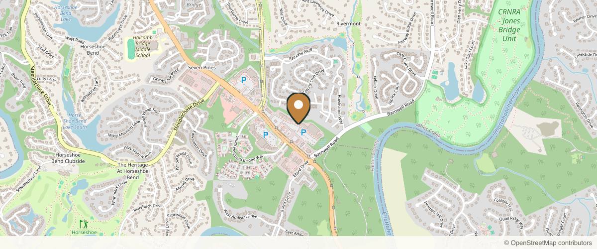 Map showing the exact location of Free Spirit Aesthetics and Wellness at 8465 Holcomb Bridge Rd #410, Alpharetta, GA 30022, USA