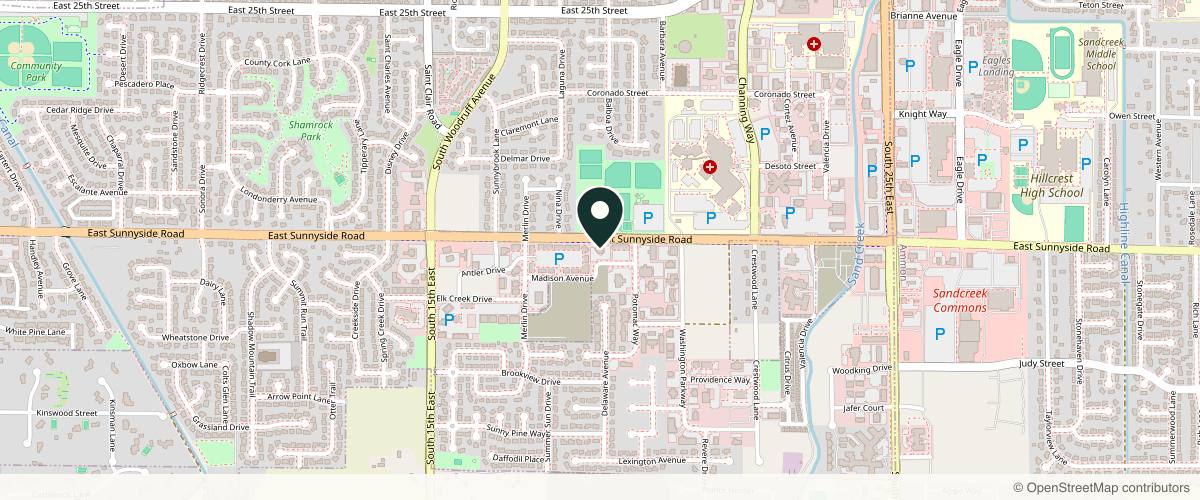 Map showing the exact location of Freeman Plastic Surgery: Mark E. Freeman, MD at 1855 Madison Ave, Idaho Falls, ID 83404, USA