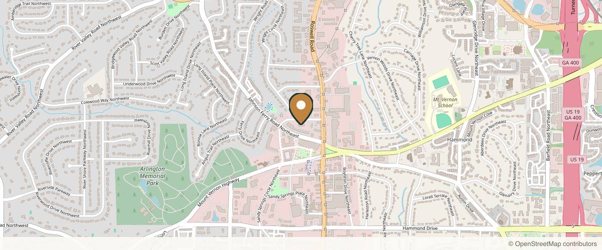 Map showing the exact location of Fresh Faces at 333 Sandy Springs Cir #218, Atlanta, GA 30328, USA