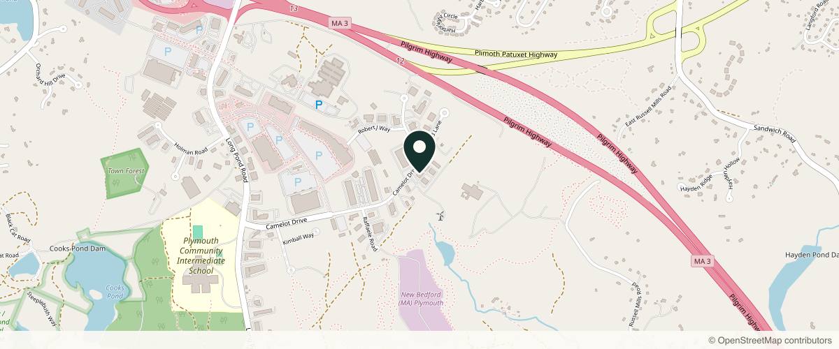 Map showing the exact location of Fresh Medical Aesthetics Inc at 121-1 Camelot Dr, Plymouth, MA 02360, USA