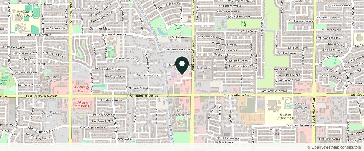 Map showing the exact location of Frost Aesthetics & Wellness at 4338 E Florian Ave #102, Mesa, AZ 85206, USA