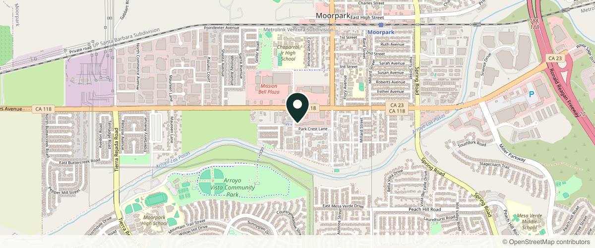 Map showing the exact location of Functional Beauty Medical Spa Moorpark at 252 Los Angeles Ave Ste G, Moorpark, CA 93021, USA