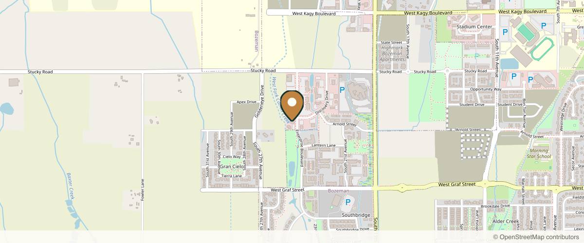 Map showing the exact location of Gallatin Plastic Surgery at 203 Enterprise Blvd Ste 202, Bozeman, MT 59715, USA
