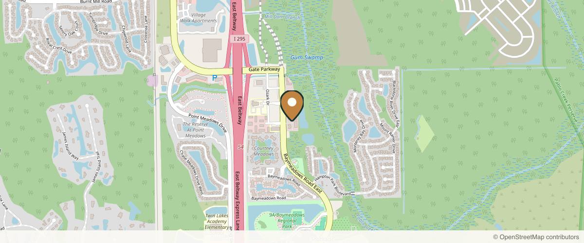 Map showing the exact location of Garcia Facial Plastic Surgery at 7807 Baymeadows Rd E #301, Jacksonville, FL 32256, USA