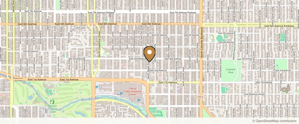 Map showing the exact location of GATTONI Medical Aesthetics at 250 Steele St Ste 214, Denver, CO 80206, USA