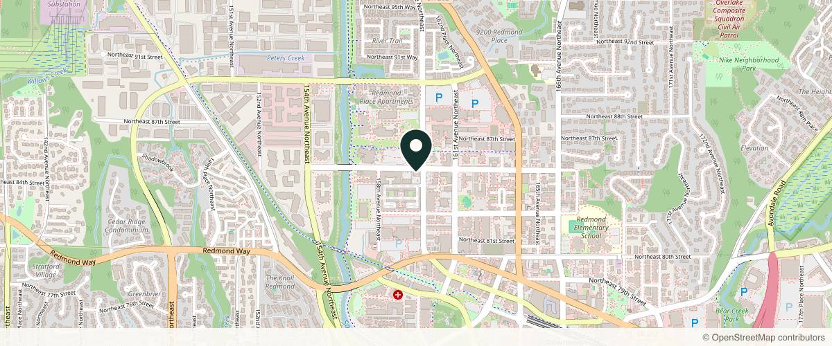 Map showing the exact location of Genesis Wellness & Aesthetics at 15965 NE 85th St #102, Redmond, WA 98052, USA