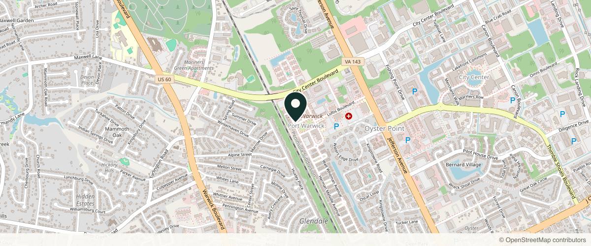 Map showing the exact location of Gentle Injections Aesthetics at 4151 William Styron Square N, Newport News, VA 23606, USA